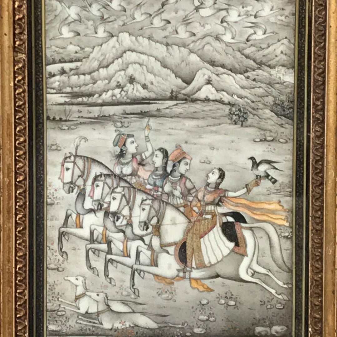 Gilt Framed painting on ivory - Indian, 19th Century - 18 x 3 x 22.5 cms (wdh) - M308V1