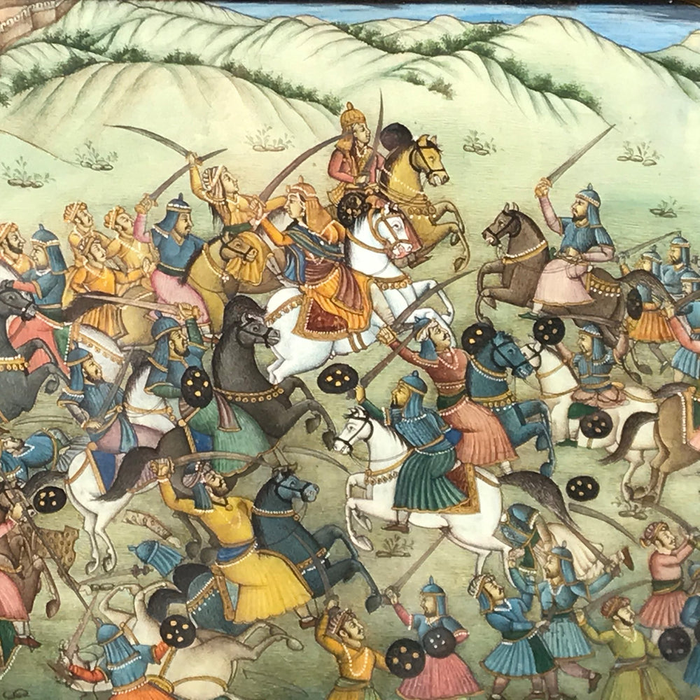 Gilt Framed painting on ivory - Indian, 19th Century - 26.5 x 2 x 21 cms (wdh) - M308V3