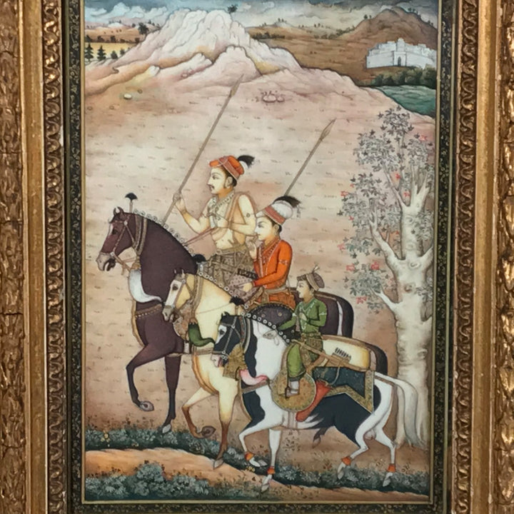 Gilt Framed painting on ivory - Indian, 19th Century - 18 x 3 x 22.5 cms wxdxh - M308V4