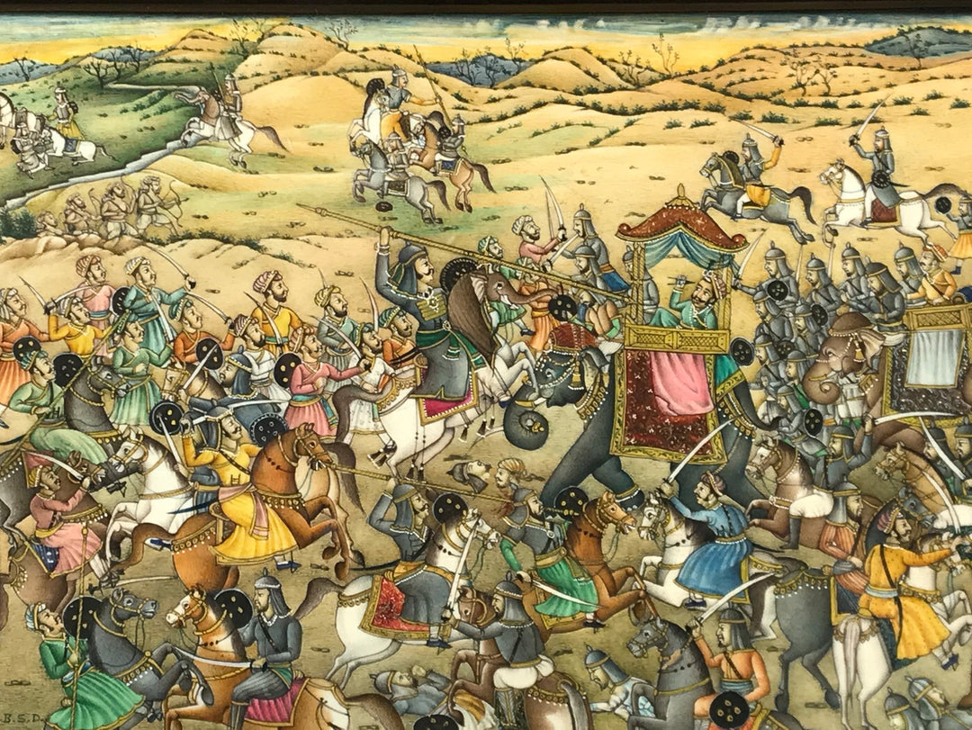 Gilt Framed painting on ivory - Indian, 19th Century - 24 x 2 x 19 cms (wdh) - M308V2