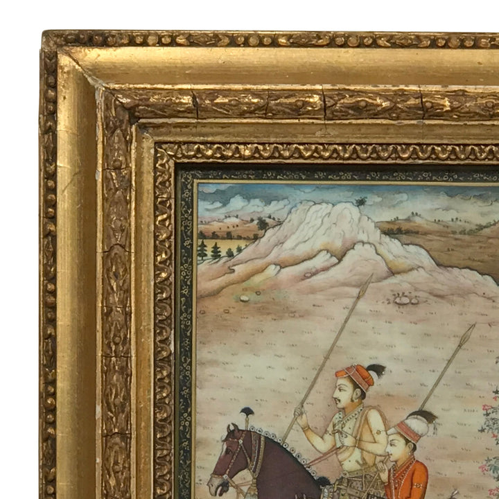 Gilt Framed painting on ivory - Indian, 19th Century - 18 x 3 x 22.5 cms wxdxh - M308V4