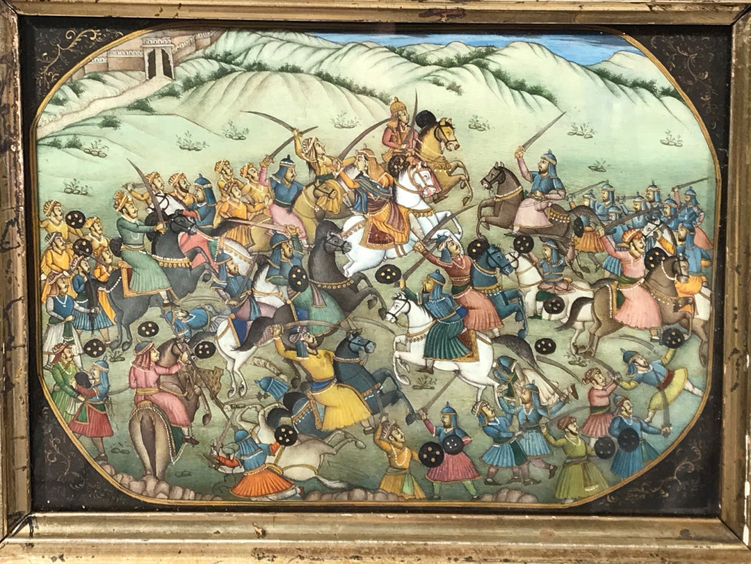 Gilt Framed painting on ivory - Indian, 19th Century - 26.5 x 2 x 21 cms (wdh) - M308V3