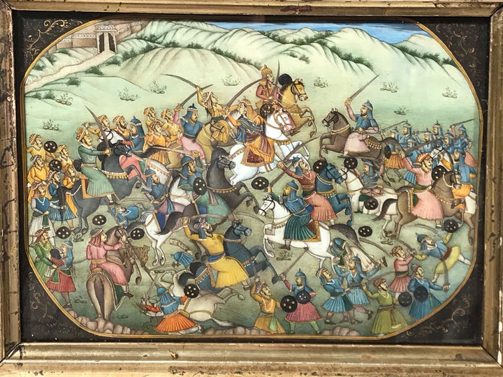 Gilt Framed painting on ivory - Indian, 19th Century - 26.5 x 2 x 21 cms (wdh) - M308V3