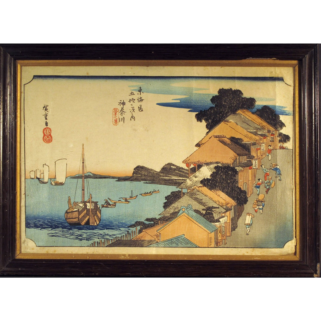 Japanese Woodblock Print with frame - 19thC | Indigo Oriental Antiques