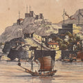 Original Tinted Engraving of Canton City - 17thC