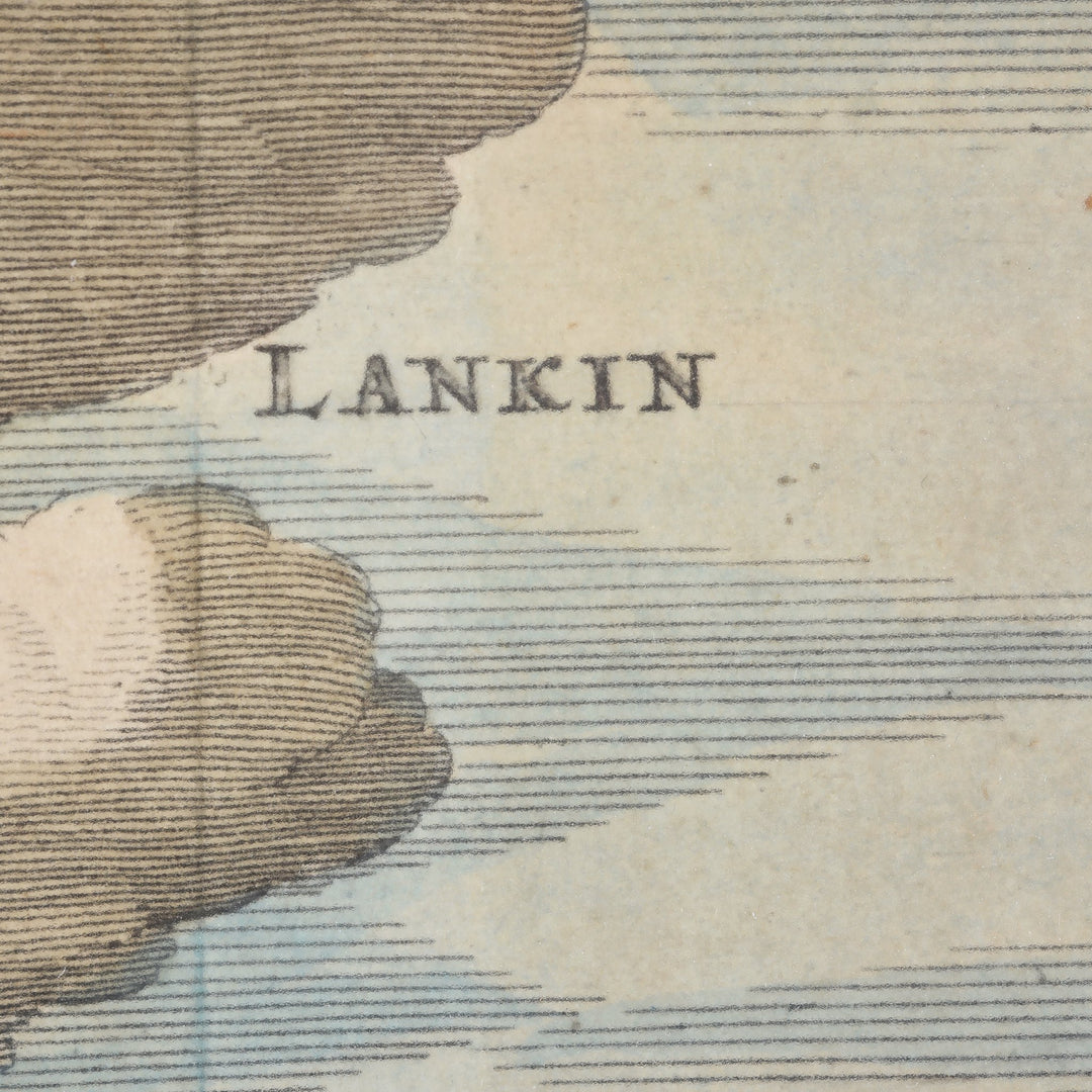 Original 17thC  Tinted Engraving of Lankin (Nanking) - published 1670 - 28 x 24.5 cms - M183V2