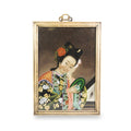 Vintage Chinese Reverse Glass Painting Of A Courtesan  - Ca 1930's