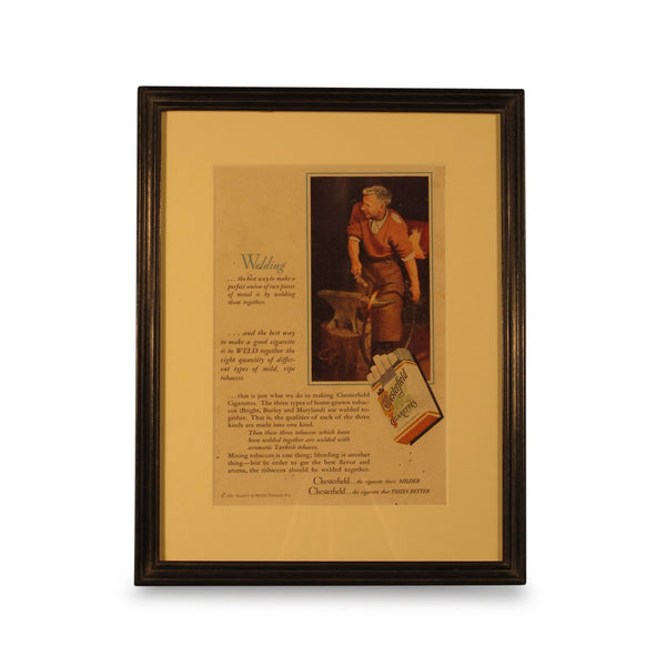 Vintage Framed Cigarette Advert - Ca 1950