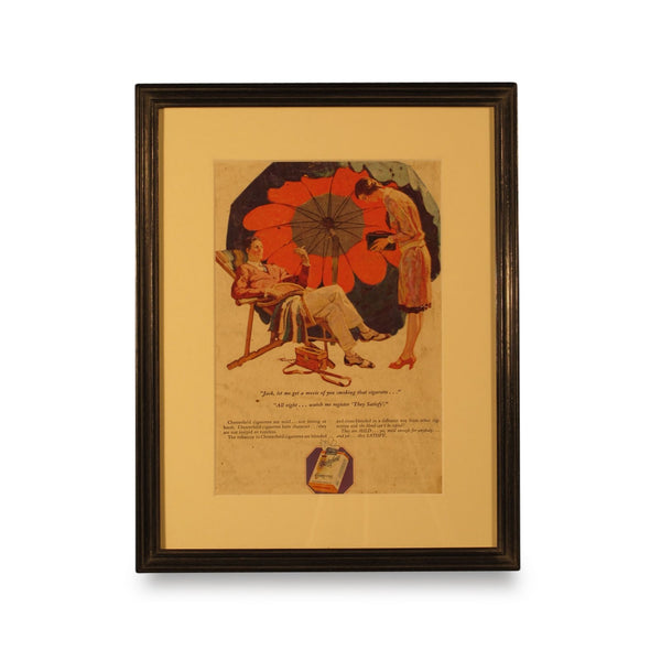 Vintage Framed Cigarette Advert - Ca 1950