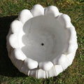Hand Carved White Marble Planter  - Lotus Design