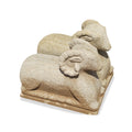 Hand Carved Stone Ram Statue