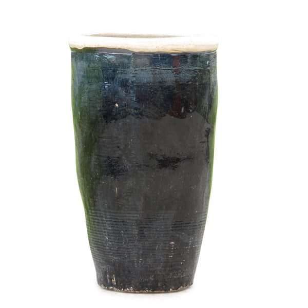Old Black Glazed Terracotta Water Pot - 19thC