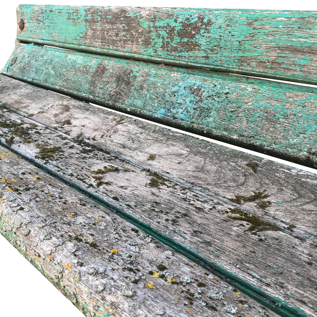 Vintage Green Painted Old Indian Cast Iron Bench from 1920's | INDIGO ANTIQUES