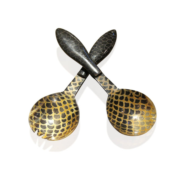 Buffalo Horn Salad Servers - Set of 2 pcs