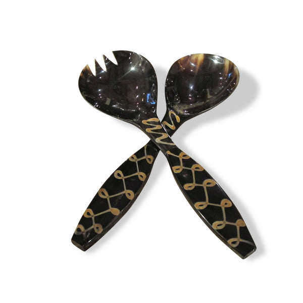 Buffalo Horn Salad Servers - Set of 2 pcs