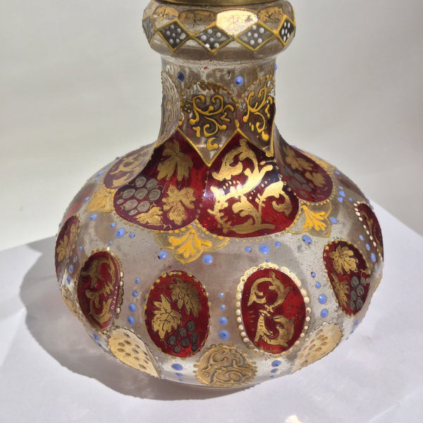 Bohemian Cut Glass Flask - 19thC