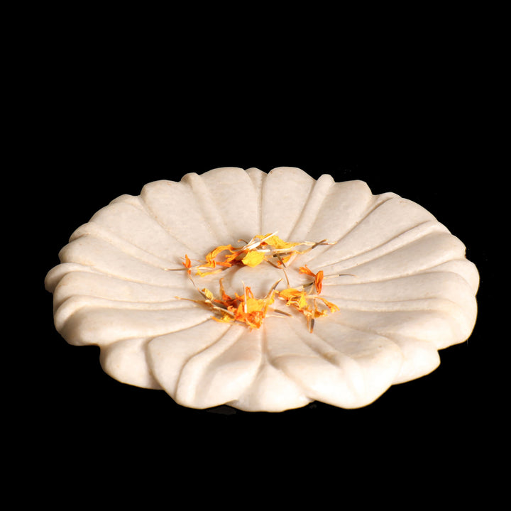 Hand Carved Marble Dish - Flower Design | Indigo Oriental Antiques