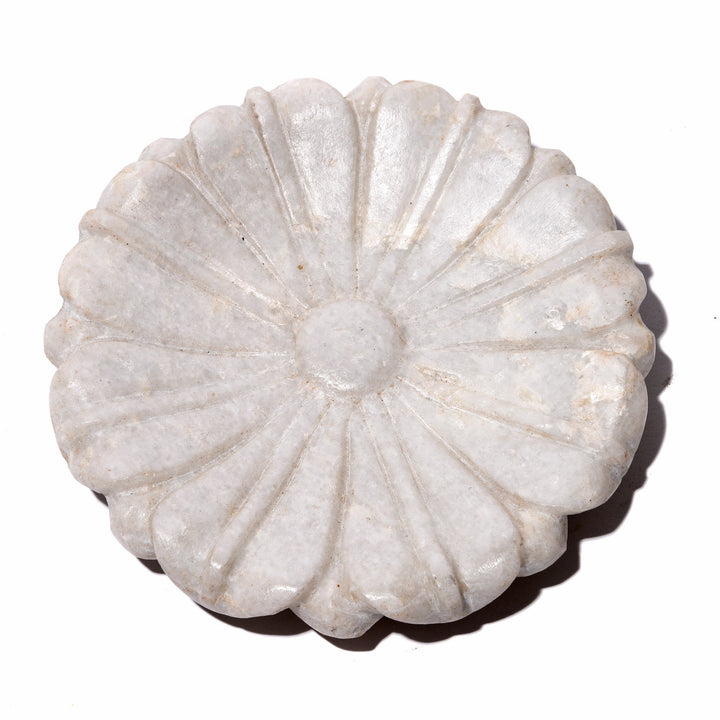Hand Carved Marble Dish - Flower Design | Indigo Oriental Antiques
