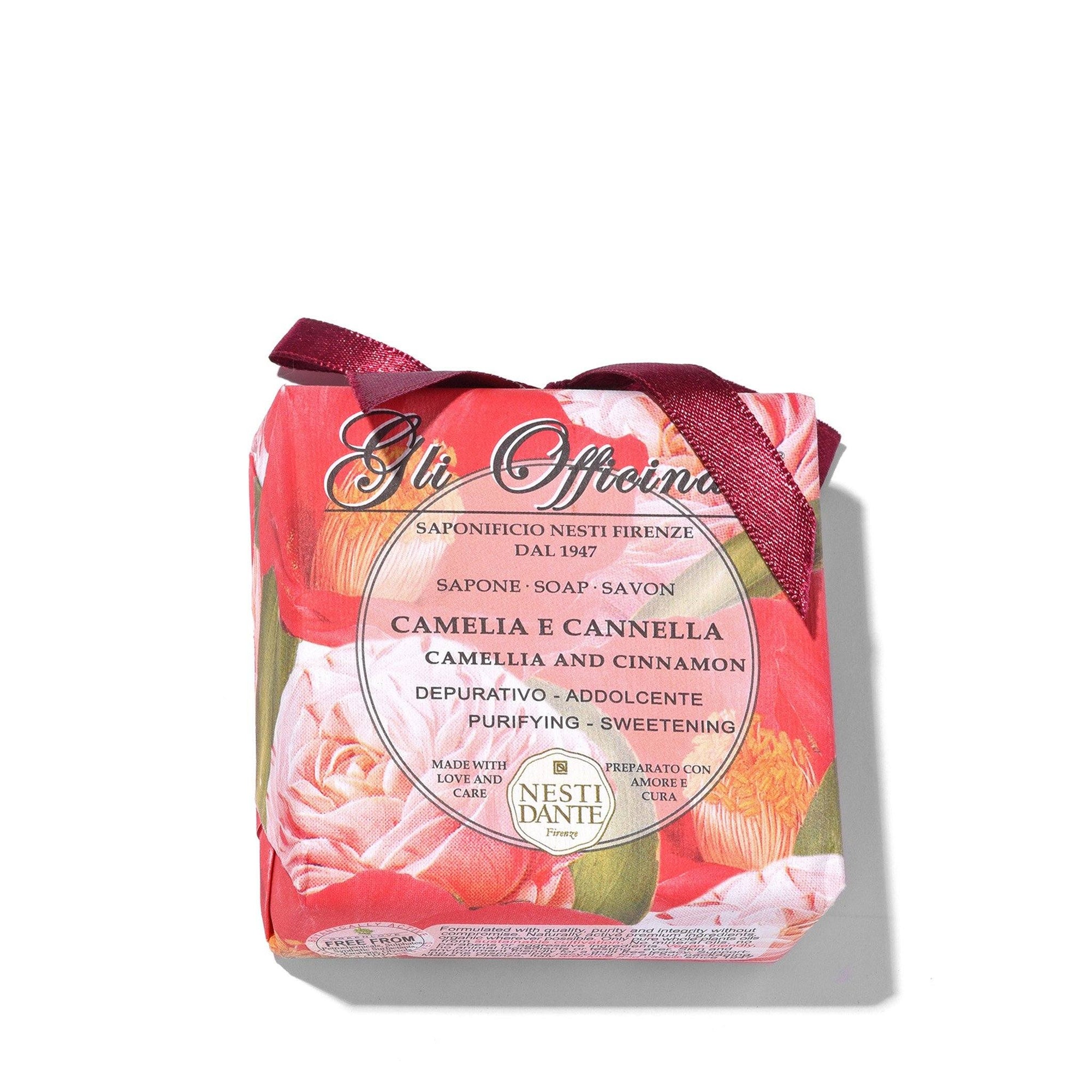 Nesti Dante Gli Officinali Camelia and Cinnamon Soap - WxDxH - 837524000410 | Indigo Antiques