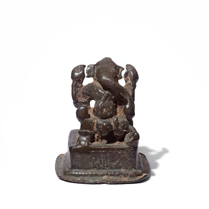 Antique Indian Brass Miniature Votive Ganesha Statue From Andra Pradesh - 18th Century | Indigo Antiques