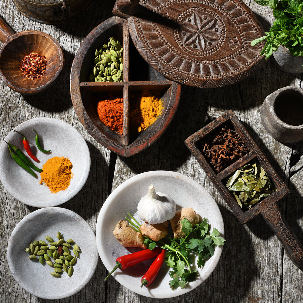 Hand Carved Marble Bowl - 21cm | Indigo Antiques