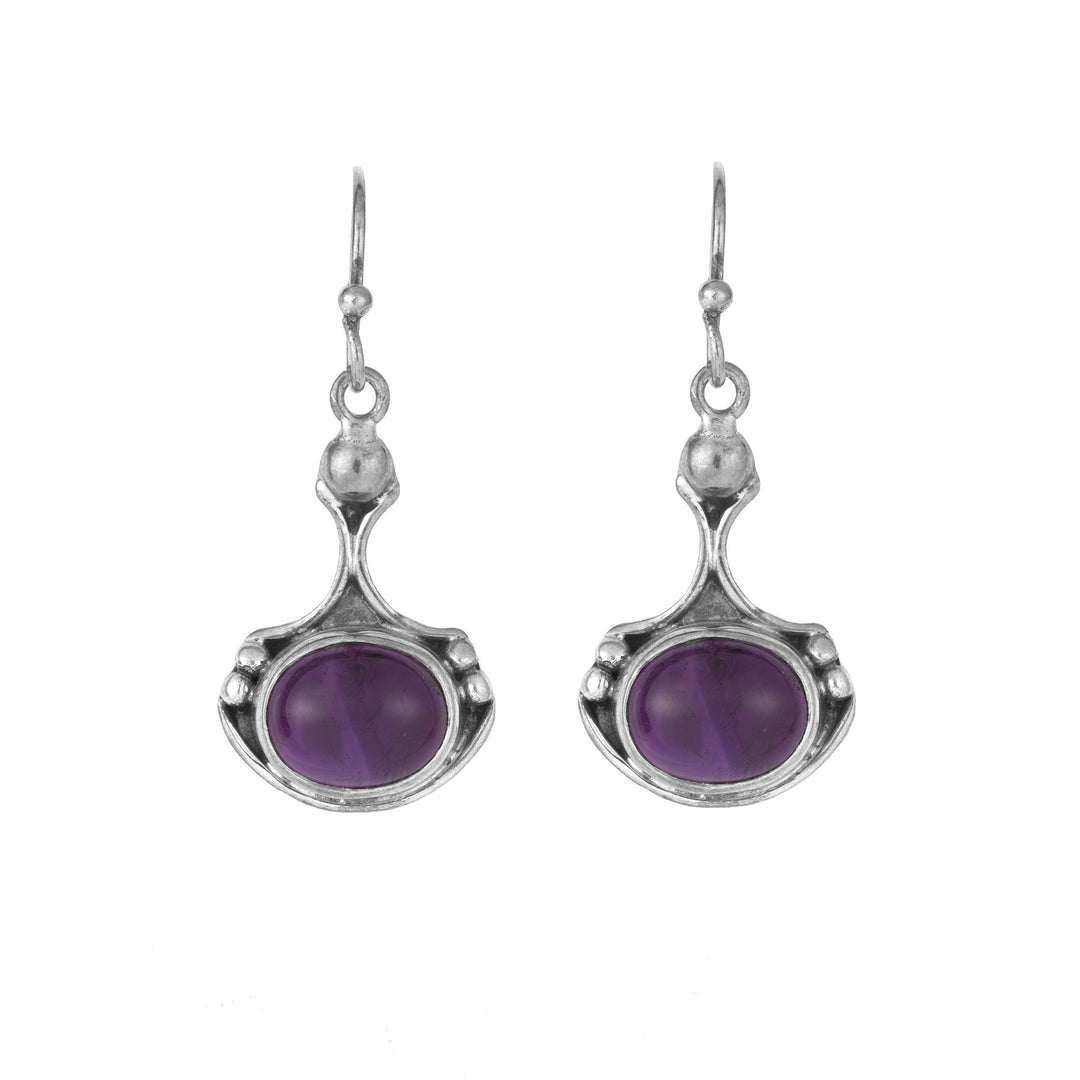Amethyst And Silver Earrings | Indigo Oriental Antiques