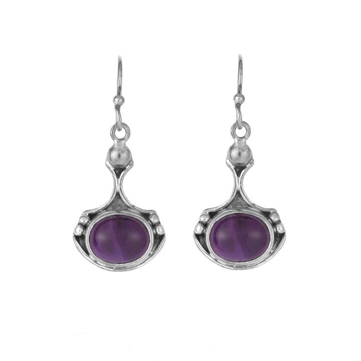Amethyst And Silver Earrings | Indigo Oriental Antiques