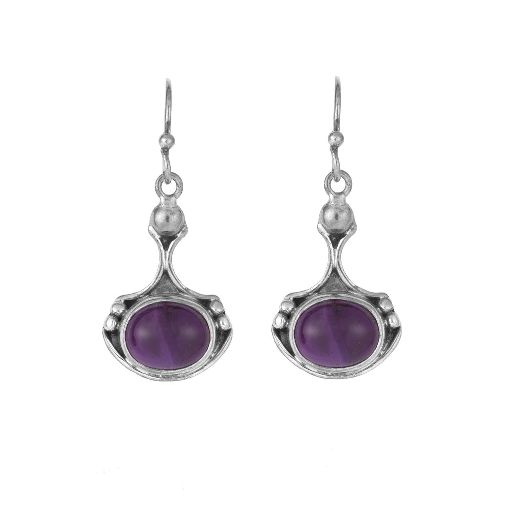 Amethyst And Silver Earrings