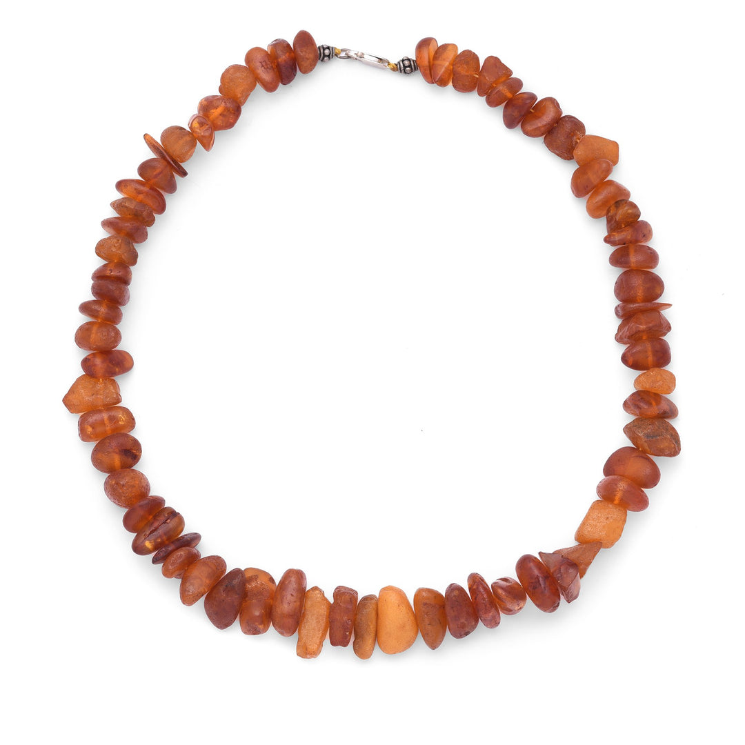 Baltic Amber Bead Necklace with Silver clasp | Indigo Oriental Antiques