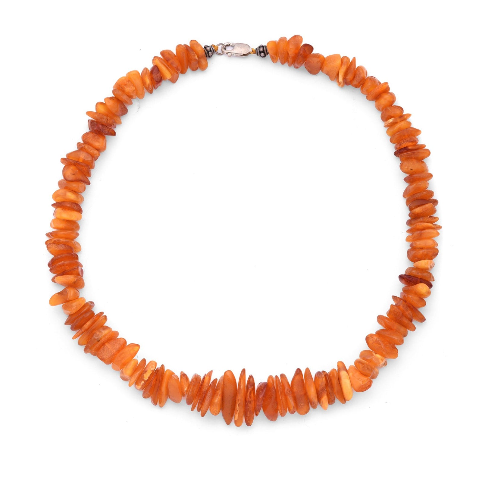 Baltic Amber Chunky Bead Necklace with silver clasp | Indigo Oriental Antiques