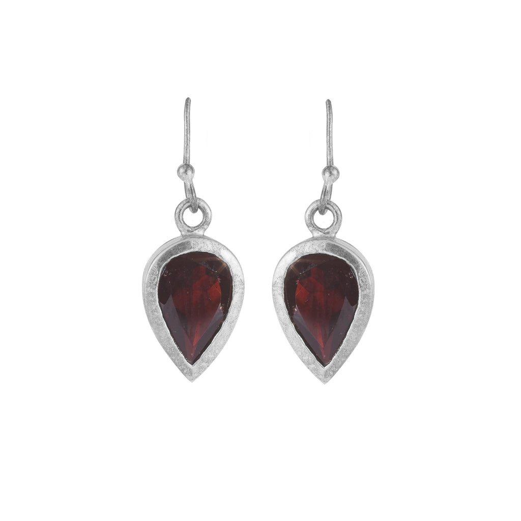 Garnet And Silver Earrings