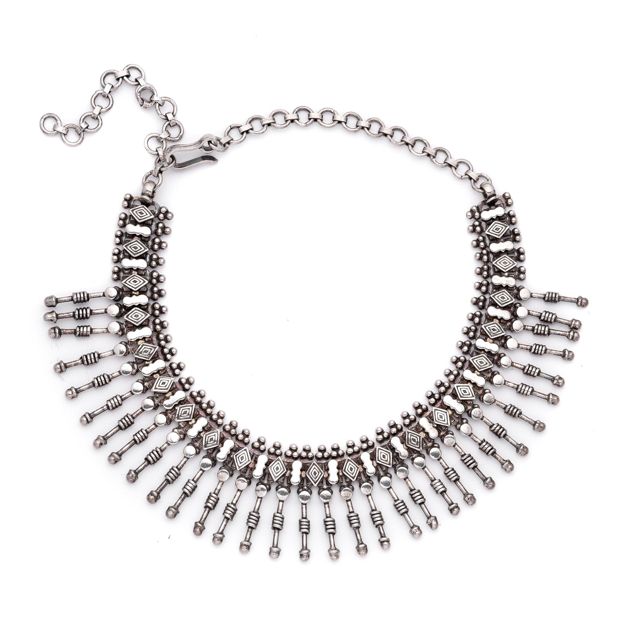 Old Tribal Silver Necklace Indigo Antiques