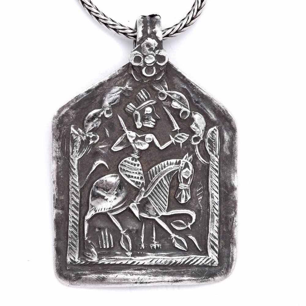 Old Tribal Silver Amulet from Rajasthan - 19thC | Indigo Oriental Antiques