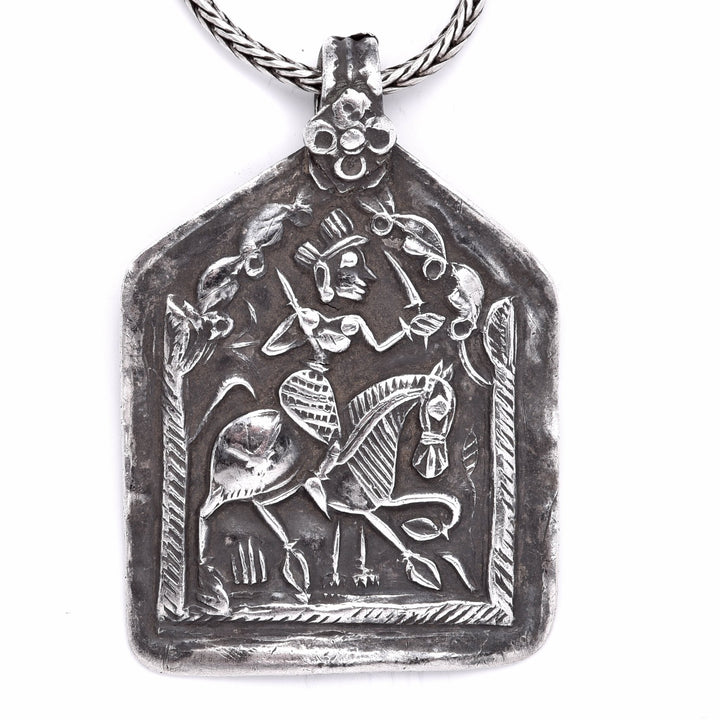 Old Tribal Silver Amulet from Rajasthan - 19thC | Indigo Oriental Antiques