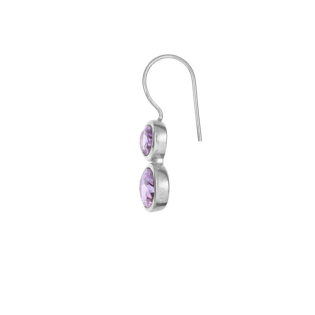 Silver and Amethyst Earrings - From Rajasthan