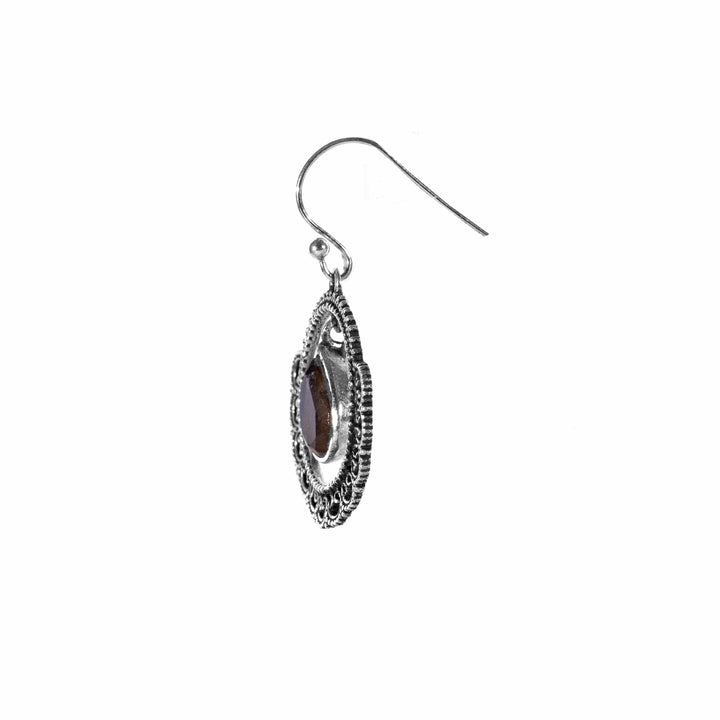 Silver and Labradorite Earrings - From Rajasthan | Indigo Antiques