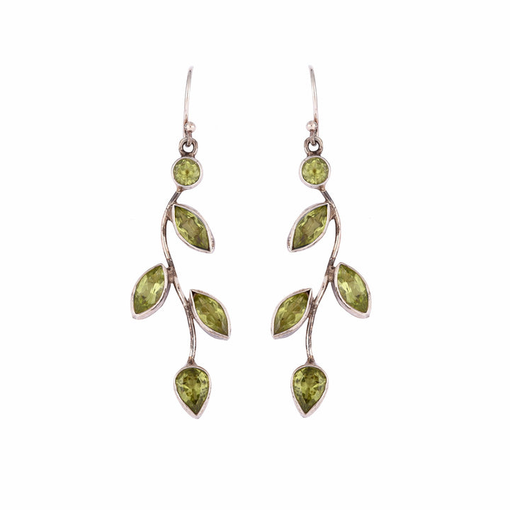 Silver and Peridot Earrings - From Rajasthan | Indigo Oriental Antiques