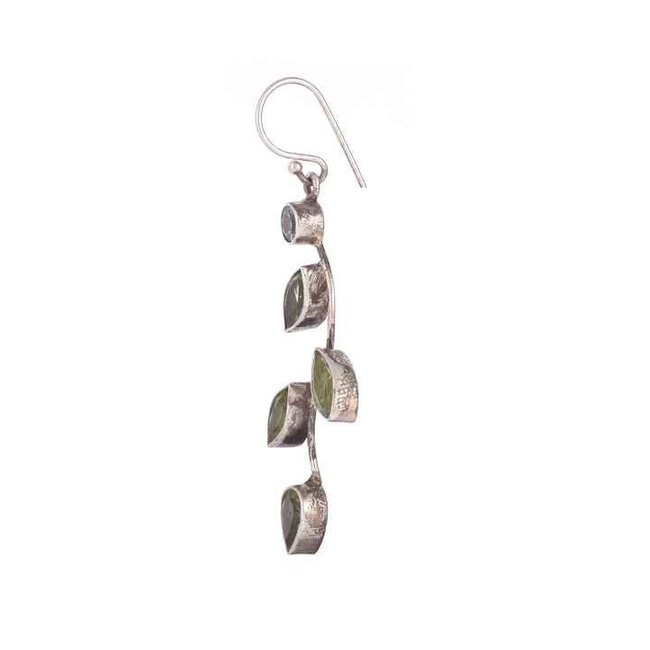 Silver and Peridot Earrings - From Rajasthan | Indigo Oriental Antiques