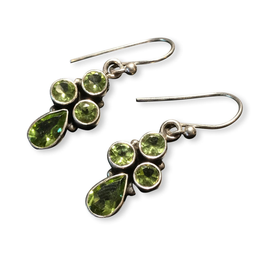 Silver and Peridot Earrings - From Rajasthan | Indigo Oriental Antiques