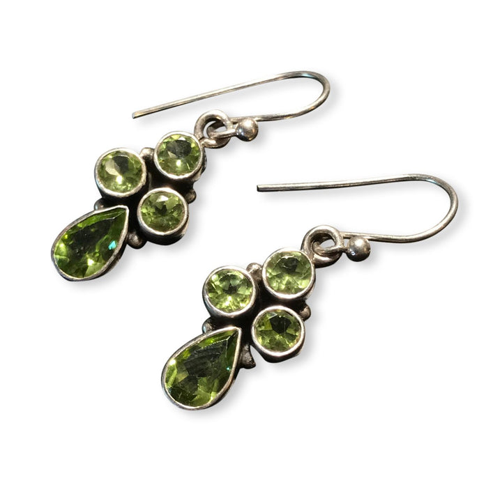 Silver and Peridot Earrings - From Rajasthan | Indigo Oriental Antiques