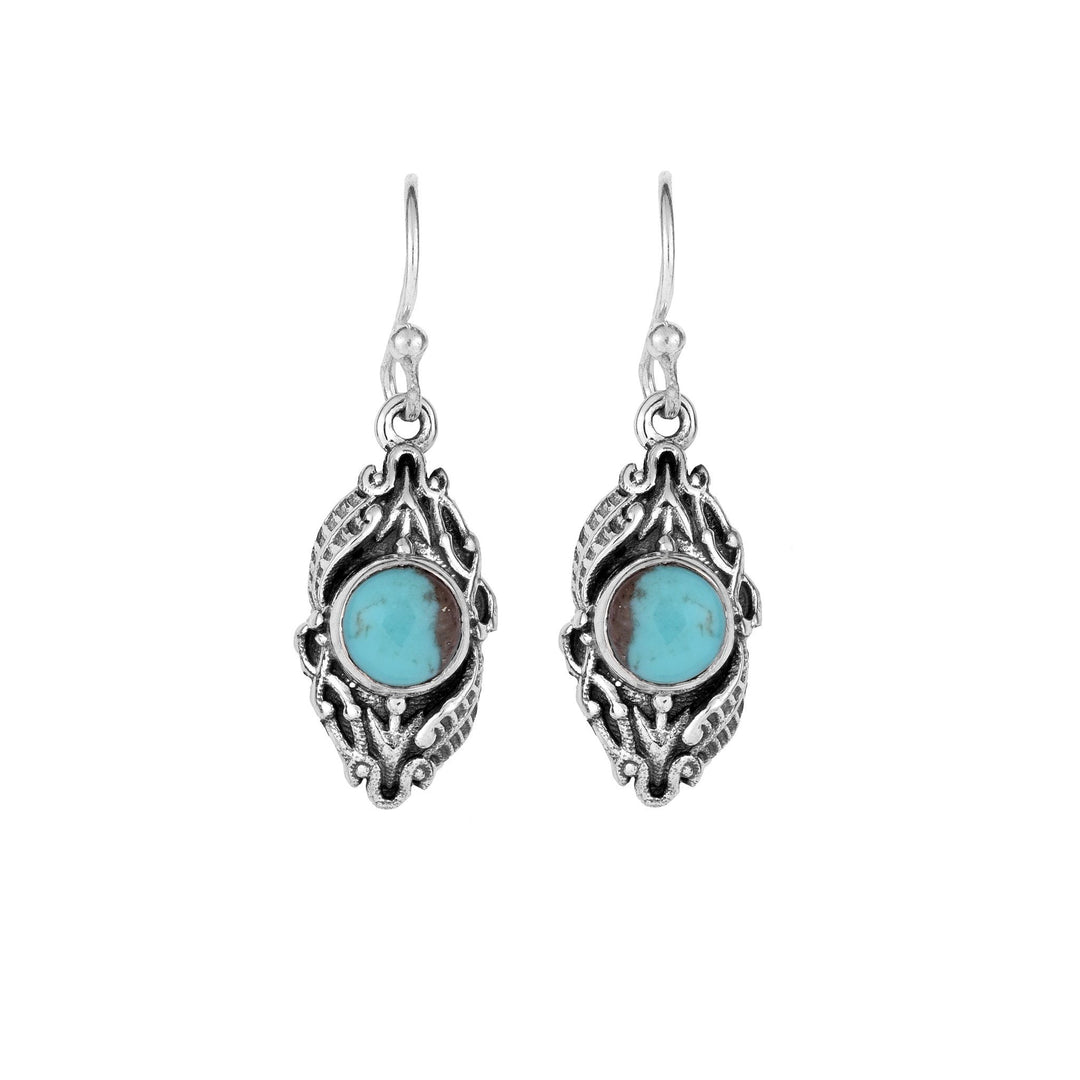 Silver and Turquoise Earrings - From Rajasthan | Indigo Oriental Antiques