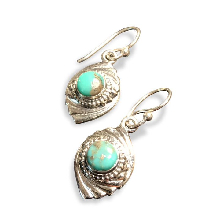 Silver and Turquoise Earrings - From Rajasthan | Indigo Oriental Antiques