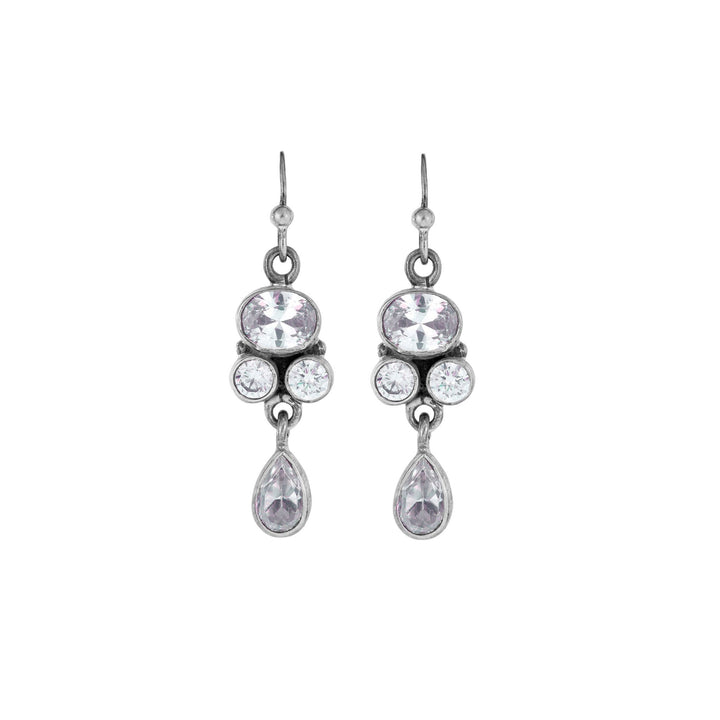 Silver And Zircon Earrings | Indigo Oriental Antiques