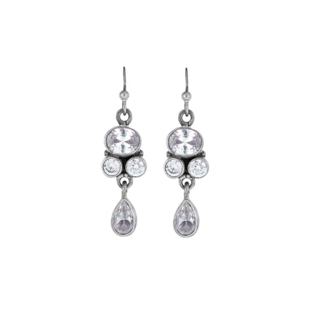 Silver And Zircon Earrings