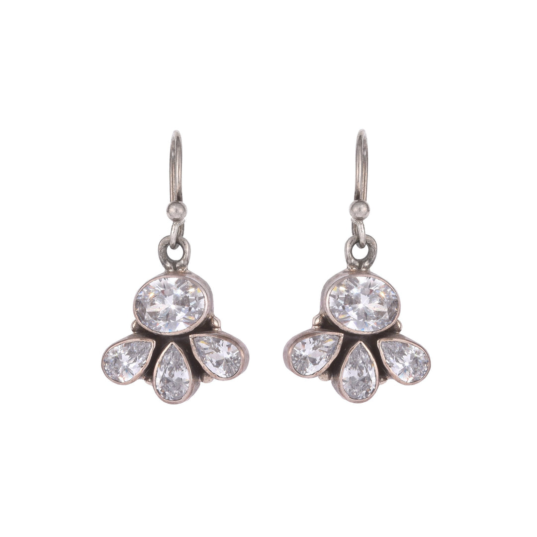 Silver And Zircon Earrings | Indigo Oriental Antiques