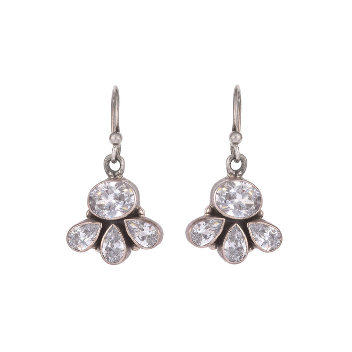 Silver And Zircon Earrings | Indigo Oriental Antiques