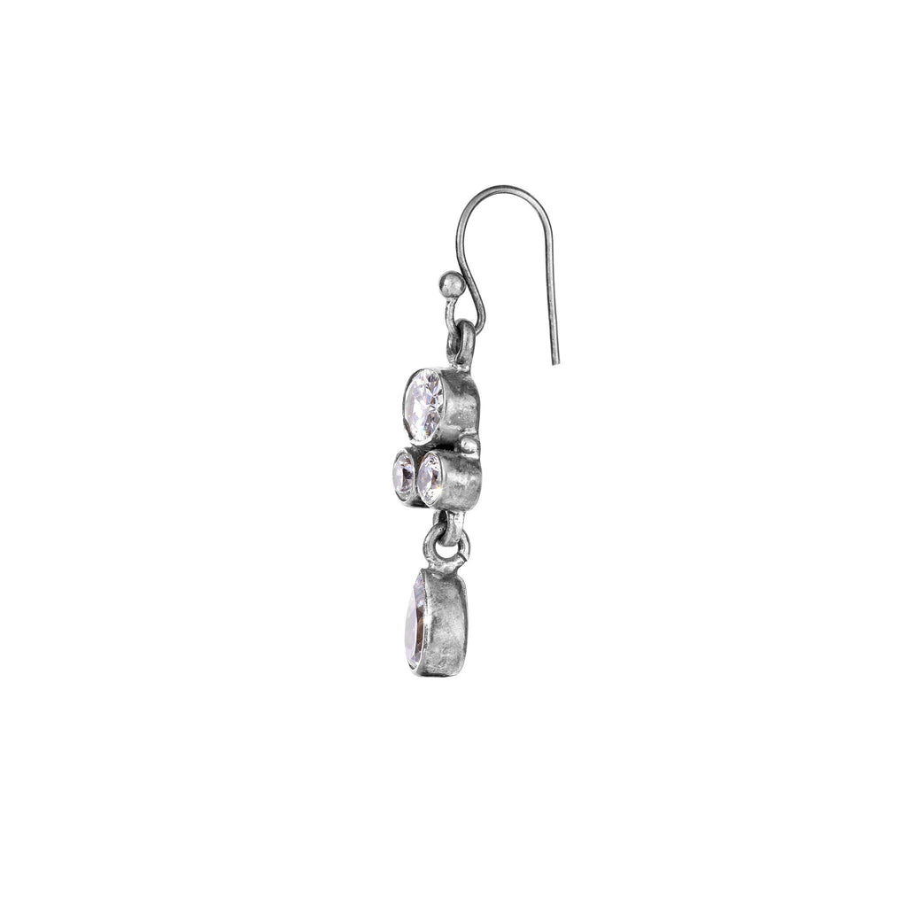 Silver And Zircon Earrings
