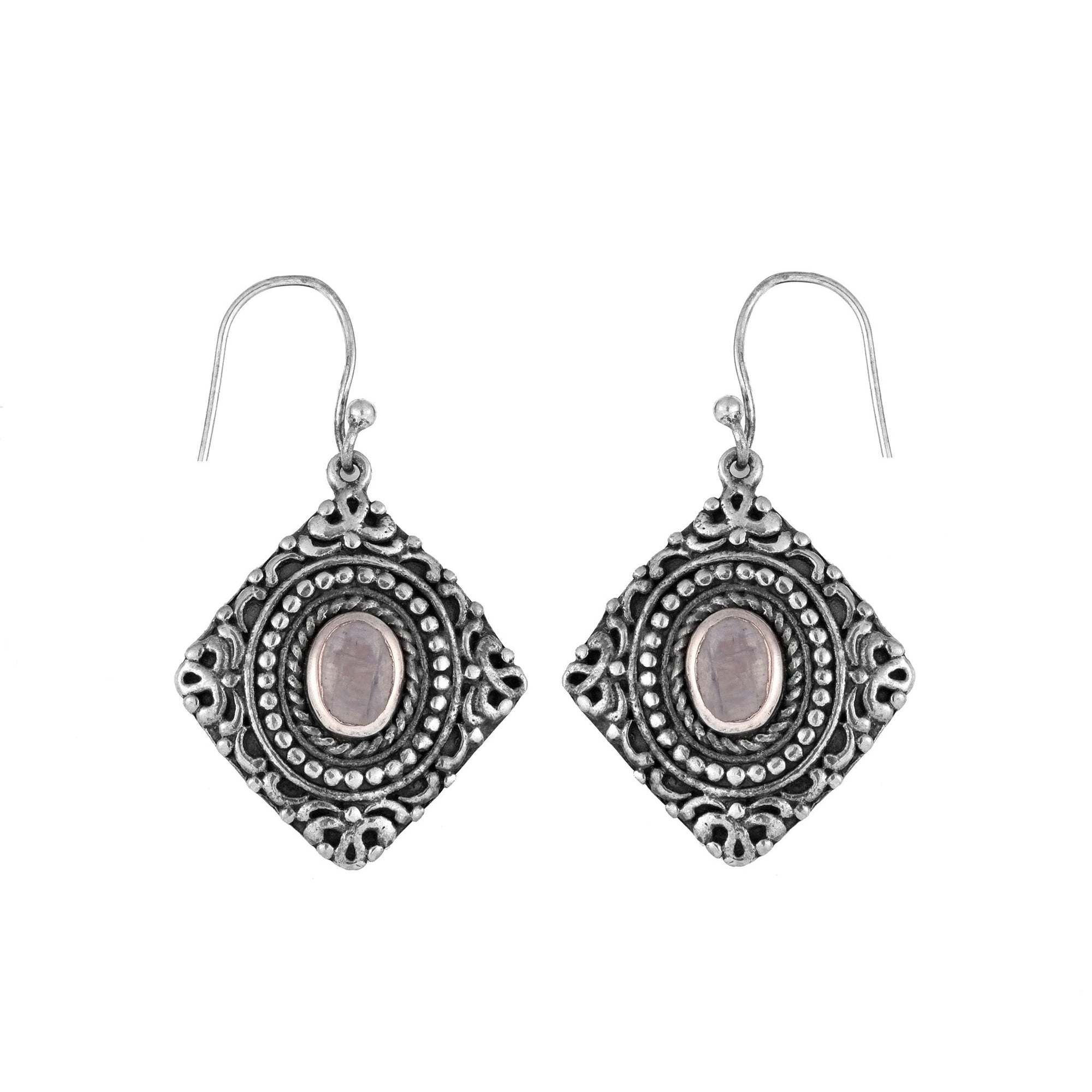 Silver & Moonstone Earrings | Indigo Oriental Antiques