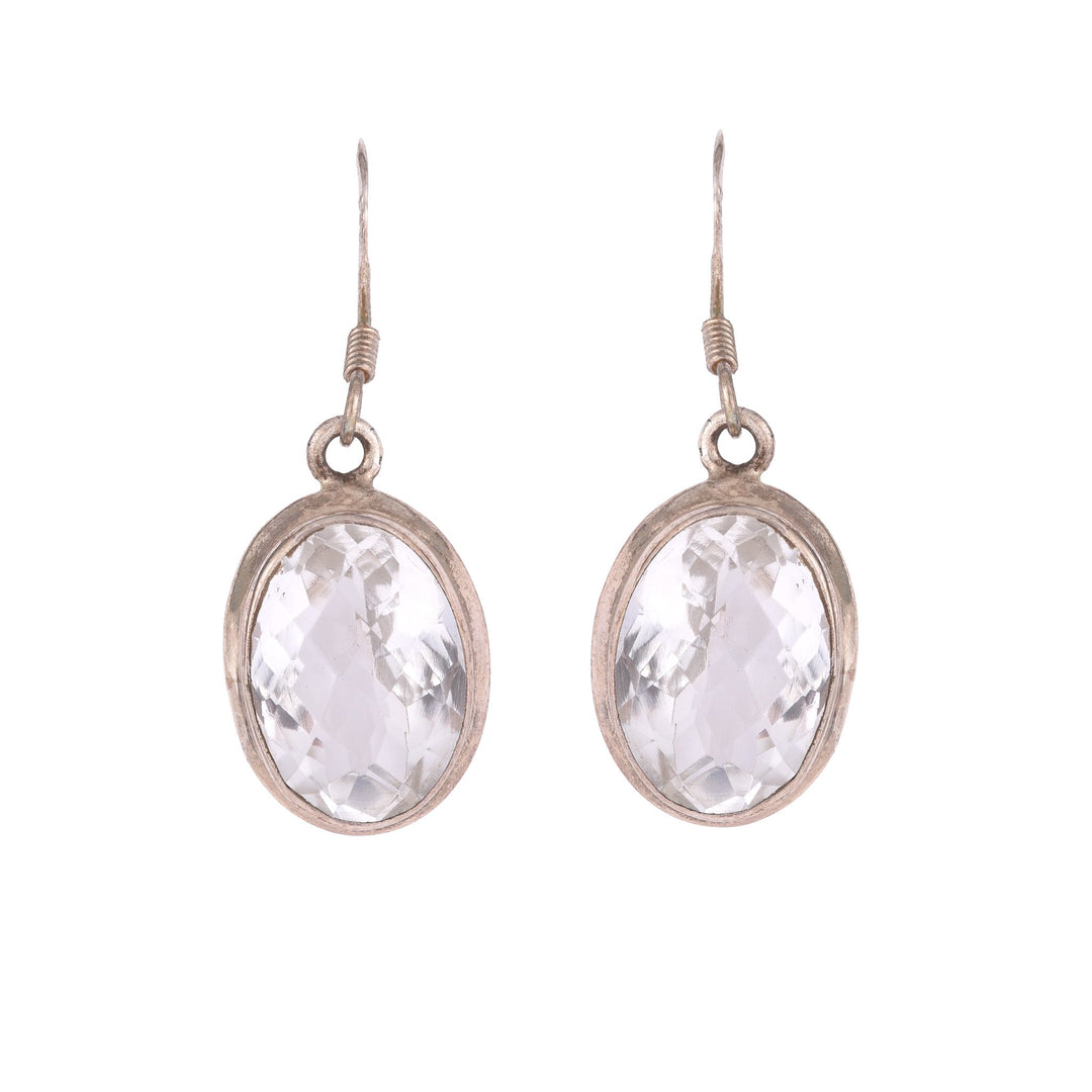 Silver & Zircon Earrings | Indigo Oriental Antiques