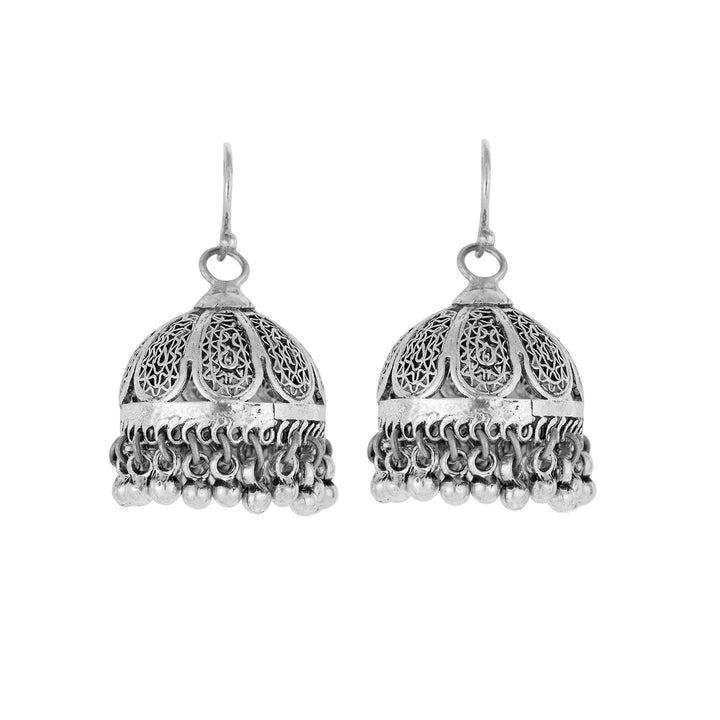 Tribal Silver Bell Earrings From Rajasthan | Indigo Oriental Antiques